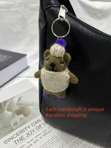 (Not Plush Filled) Felt Ornament Set, Adorable Keychain & Bag Charm With Mini Home Decor For Shelf Desk, Aesthetic Photo Prop - Multicolor - View 9