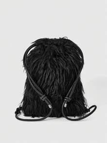 ROMWE Grunge Punk Ba lô nữ, Túi nhung, Túi nhung kiểu punk đinh tán, Phụ kiện mặt dây chuyền, Móc khóa hình thỏ, Thời trang, Cá tính, Đa năng, Mua sắm, Đường phố, Cô gái ngọt ngào và cá tính, Cô gái sành điệu, Phong cách Y2K, Hàng ngày, Mùa thu và mùa đông (Mẫu ngẫu nhiên) - màu đen - Xem 7