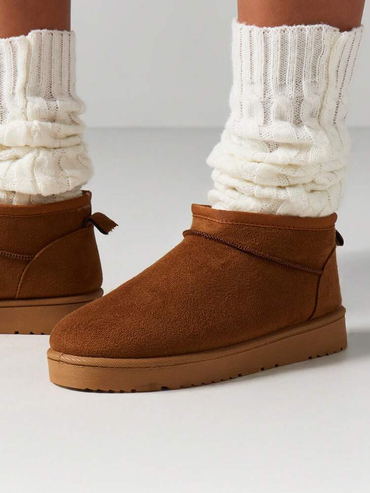 MISSGUIDED Faux Suede Ankle Boots With Bow Detail Flat Sole Winter Fall Slip On Booties