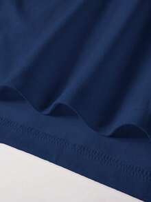 Manfinity Joysei Casual Everyday Wear Round Neck Short Sleeve Men T-Shirts - Navy Blue - View 4