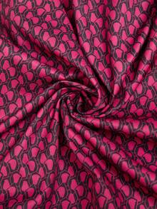 Breezaya Plus Size Women Geometric Print Ruffle Hem Long Sleeve Casual Swing Dress Lantern Sleeve Dress Patterned Dress - Burgundy - View 10