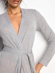 Ocili 柔软舒适的休闲宽松女士家居服睡袍 - 灰色 - 查看 7