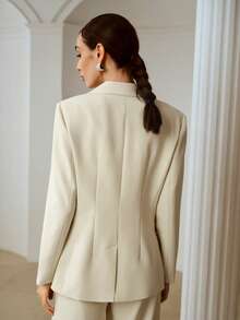 ZEYLAH Blazer ajustado con adornos de strass, primavera/verano - Beis - Ver 6