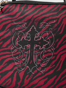 Friday the 13th X ROMWE Large Capacity Portable Cosmetic Bag With Letter & Cartoon Pattern - Multicolor - View 3