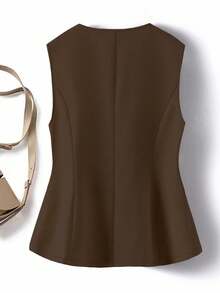 SHEIN Clasi Plus Size Elegant Refined Versatile Apricot Sleeveless Camisole