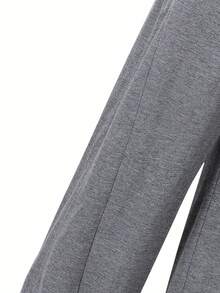 Mirajuku 1pc Teens' Casual Sports Design Drawstring Sweatpants, Versatile For Daily Commute, Spring/Autumn - Dark Grey - View 4