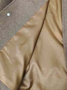 Airaco Conjunto de pantalón y parte superior de manga larga con solapa entallada de tweed de un solo abotonado para hombre - Marrón Mocha - Ver 7