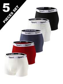 5条装青少年男童内裤，印花腰带，休闲运动三角裤，四季皆宜 - 彩色 - 查看 3