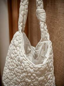 Joivida Bolso de tela grande, ligero y de moda con bordados, bolso de hombro casual para mujer - Bolso cruzado de moda para ir al trabajo, espacioso y elegante bolso de uso diario - Multicolor - Ver 6