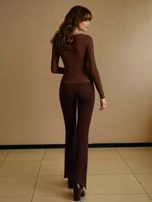 MOTF PREMIUM ÁO THUN KIM LOẠI TRANG TRÍ, MÙA THU/ĐÔNG - màu nâu - Xem 2