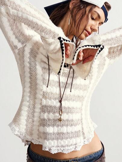 Bohemela 女士休闲纯色针织圆领长袖T恤