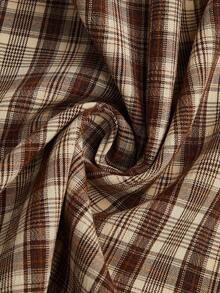 Sweetra Jachetă în carouri cu mâneci bufante, talie dublă, cu guler și rever, în carouri - Multicolor - Vizualizare 4