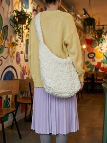 Joivida Bolso de tela grande, ligero y de moda con bordados, bolso de hombro casual para mujer - Bolso cruzado de moda para ir al trabajo, espacioso y elegante bolso de uso diario - Multicolor - Ver 12