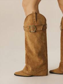 Styleloop 女士休闲百搭中筒靴 - 棕色 - 查看 2