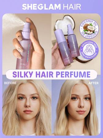 SHEGLAM HAIR Perfume On The Glow Silky Hair, bruma desenredante antifrizz, spray acondicionador desenredante, controla el frizz y los cabellos sueltos, nutre el cabello, protege contra el daño térmico, no engrasa ni apelmaza, deja el cabello suave, sedoso y brillante para cabello rizado, seco y dañado. Graduación Cumpleaños Día festivo Summer Caer Autumn Y2K Elegante Moda Mujer Constituir Cosmético Fiesta Playa Viajar Cámping Al aire libre Escuela Campus Festivales Decoración Regalo Presente Rosa Chica Mejor Color Encanto Onda rosa Navidad Año Nuevo Día de Acción de Gracias Día de San Valentín