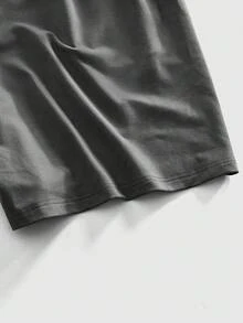 ROMWE MEN Essentials Spring/Summer Casual Graphic Men'S Casual Drawstring Harem Shorts - Black - View 5