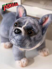 POKOJA LAND - SELECTS 8.6英寸椋鸟，法国斗犬毛绒玩具，仿真逼真，柔软手工制作，卧姿可爱，适合男孩女孩，是送给各个年龄段和各种场合的可爱礼物。