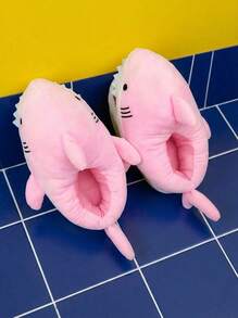 Joivida Cartoon Shark Slippers For Women Plush Furry Animal Design Warm Winter Non Slip Sole Comfortable Indoor Home Cozy Soft Lightweight Lounge Wear Gift Idea For Holidays Christmas Birthday - shark - View 2