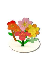 1件装木制立体花卉场景摆件，母亲节花园礼物，送给妈妈的绘画和涂鸦木板画，适合作为礼物赠送，母亲节礼物，生日礼物，圣诞节主题礼物（需要自行上色和组装。产品不含任何颜色。） - 彩色 - 查看 4