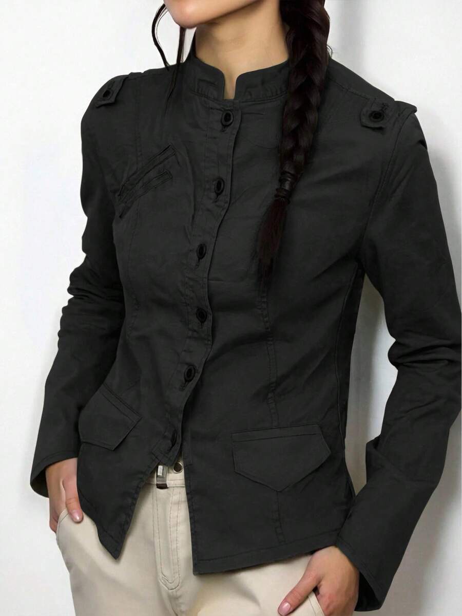 女式长袖休闲户外实用衬衫，秋季