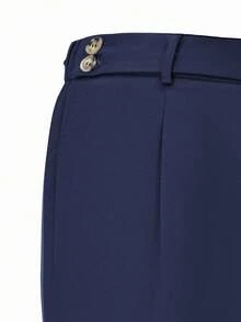 Manfinity Bizformal Quần tây nam màu trơn, xếp ly, có túi, thích hợp mặc đi làm, quần tây nam cạp cao, quần tây nam công sở, quần tây nam xếp ly, quần tây nam màu xanh navy, quần tây nam màu xanh đậm. Thích hợp cho phong cách cổ điển, mặc hàng ngày, đi chơi cuối tuần, hoạt động ngoài trời, du lịch, môi trường làm việc thoải mái hoặc các dịp bán trang trọng, quà tặng cho bạn trai/chồng, quà kỷ niệm/sinh nhật, quà Giáng sinh, năm mới, đám cưới. - Màu xanh hải quân - Xem 5