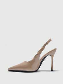 CUCCOO BIZCHIC Minimalist Solid Color Closed Toe Stiletto Heel Women Pumps For Christmas - Apricot - View 10