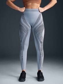 Powerista Quần legging thể thao thường ngày liền mạch thoáng khí cạp cao Colorblock - Màu Xám nhạt - Xem 6