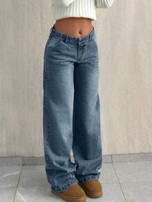 SHEIN TALL CASUAL LOW WAIST BAGGY LOOSE STRAIGHT LEG JEAN Jeans For Women Wide Leg Pants