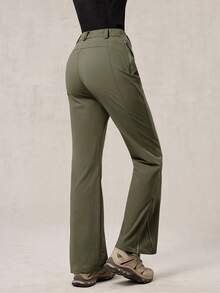 OutZeal Women PFC-Free Water-Resistant Multi Pockets Zippered Leg Opening Flared Outdoor Pants Camping Hiking Climbing - Green - View 7