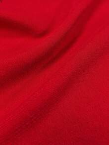 Lumivelle Áo khoác blazer công sở tay dài cổ tròn trơn màu dành cho nữ - Đỏ - Xem 4