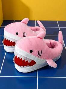Joivida Cartoon Shark Slippers For Women Plush Furry Animal Design Warm Winter Non Slip Sole Comfortable Indoor Home Cozy Soft Lightweight Lounge Wear Gift Idea For Holidays Christmas Birthday - shark - View 4