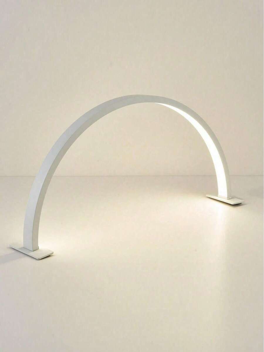 1pc White/Pink Half Moon Nail Lamp,USB Push Button Plug Desktop Lamp, For Nail Fill Lighting, Vanity, Handmade Desk, Nightstand, Monochromatic White Light - Multicolor - View 1