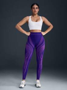 Powerista High Waist Comfortable Breathable Contrast Color Seamless Fitness Yoga Leggings