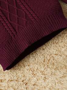 SHEIN Baby Boy Casual Comfortable Long Sleeve High Neck Pullover Sweater, Autumn/Winter