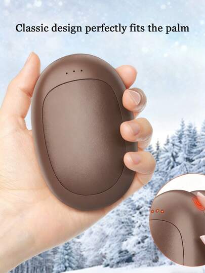 Teckwe Rechargeable Hand Warmer, Electric Hand Warmer, Double-Sided Heating, USB Fast Charging, Portable Pocket Hand Warmer, Outdoor Sports, Home Office Winter Warmth Valentine's Day Gift