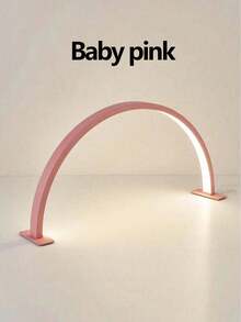 1pc White/Pink Half Moon Nail Lamp,USB Push Button Plug Desktop Lamp, For Nail Fill Lighting, Vanity, Handmade Desk, Nightstand, Monochromatic White Light - Multicolor - View 11