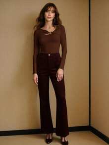 MOTF PREMIUM ÁO THUN KIM LOẠI TRANG TRÍ, MÙA THU/ĐÔNG - màu nâu - Xem 3