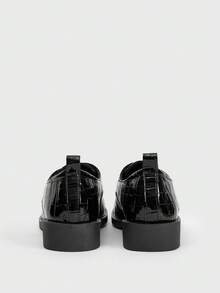 Sugerpunk 女士时尚百搭系带乐福鞋 - 黑色 - 查看 3