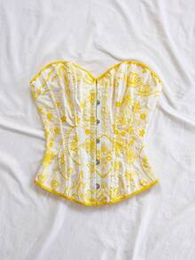 Soleia Áo Bandeau thêu hoa dành cho nữ, trang phục nghỉ dưỡng thời trang mùa hè - Nhiều màu - Xem 4