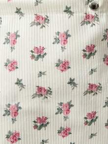 ROMWE Fairycore 1个全印花花卉图案大容量印花灯芯绒手提袋 - 多色10 - 查看 5