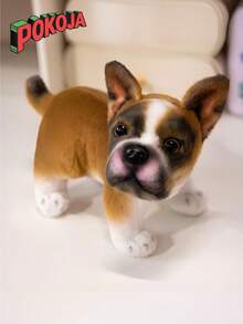 POKOJA LAND - SELECTS 8.6英寸椋鸟，法国斗犬毛绒玩具，仿真逼真，柔软手工制作，卧姿可爱，适合男孩女孩，是送给各个年龄段和各种场合的可爱礼物。