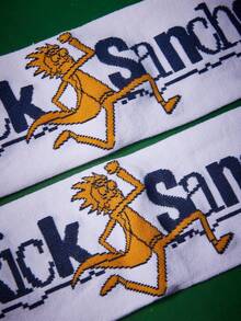 Rick and Morty X SHEIN 1 Pair Women's Comfortable Contrast Color Letter & Cartoon Figure Graphic Mid-Calf Socks