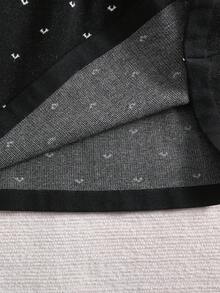 Sparklyn Váy Jacquard trái tim ngọt ngào, dễ thương, đa năng, thời trang thu đông cho bé gái, cổ nhún bèo, váy len dài tay cho lễ hội - màu đen - Xem 6