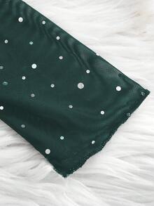 Sparklyn 女童优雅公主风黑色网纱连衣裙 - 墨綠色 - 查看 6