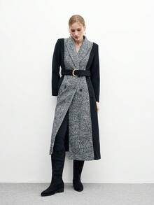 CUCCOO BIZCHIC 女士时尚百搭通勤尖头粗跟过膝长靴 - 黑色 - 查看 6