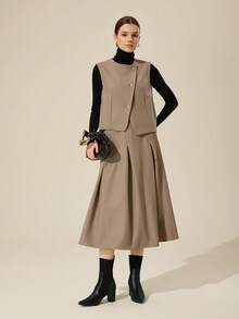 CUCCOO BASICS Botas de tacón alto grueso de media pantorrilla versátiles y cómodas para mujer - Negro - Ver 8