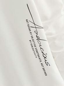 HIMLAND 男士字母印花圆领休闲百搭长袖T恤 - 白色 - 查看 3