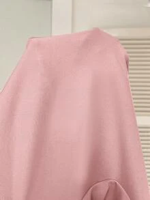 SHEIN 孕妇纯色落肩长袖侧开衩休闲卫衣，适合孕妇穿着，女士卫衣，宽松版型卫衣。 - 粉色 - 查看 8
