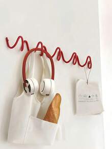 Joivida 1pc Creative Wave Design Metal Wall Hooks - Elegant Nordic-Style Coat And Hat Holders With Smooth Curved Shapes, Suitable For Home Organization, Hotel Decoration, And Fashion Store Displays. With A Simple Aesthetic Style, They Are Ideal As Valentine's Day Gifts, Valentine's Day Presents, Applicable For Renting, Installing On Walls At Home, In Wardrobes, On Doors For Storing Clothes, Scarves, Bags. - Multicolor - View 2
