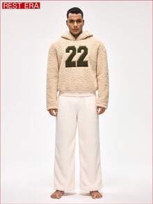 Rest Era Men's Casual Letter Embroidered Hooded Fleece Sweatshirt, Autumn/Winter - Multicolor - View 4